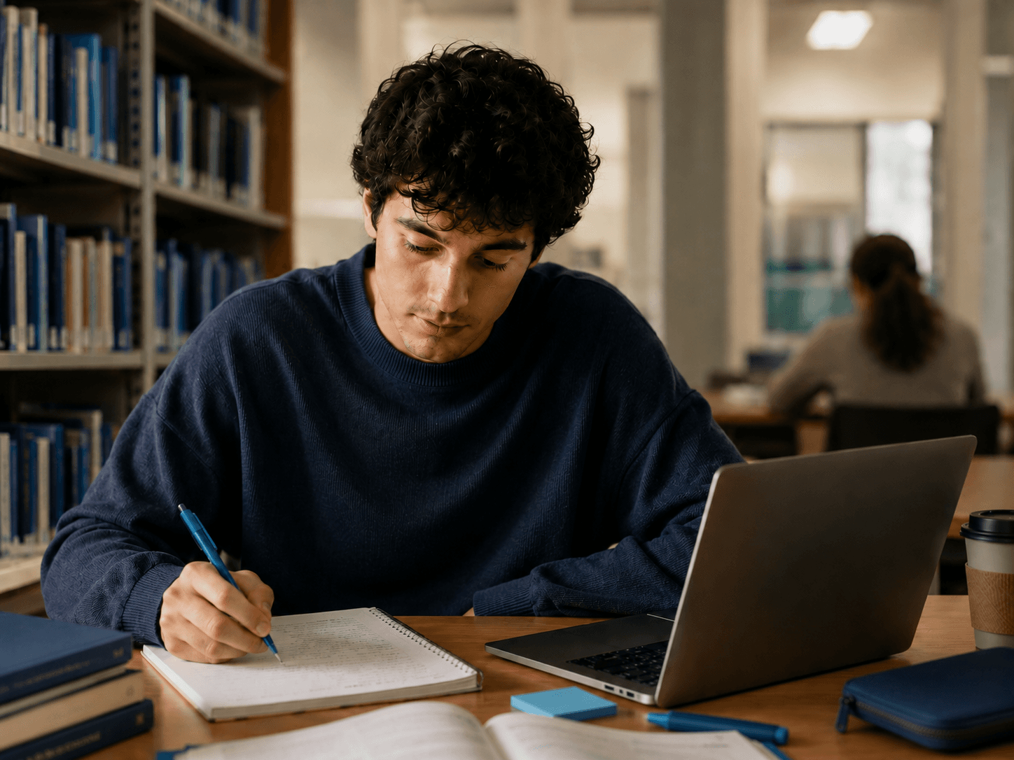 Student studying and revising